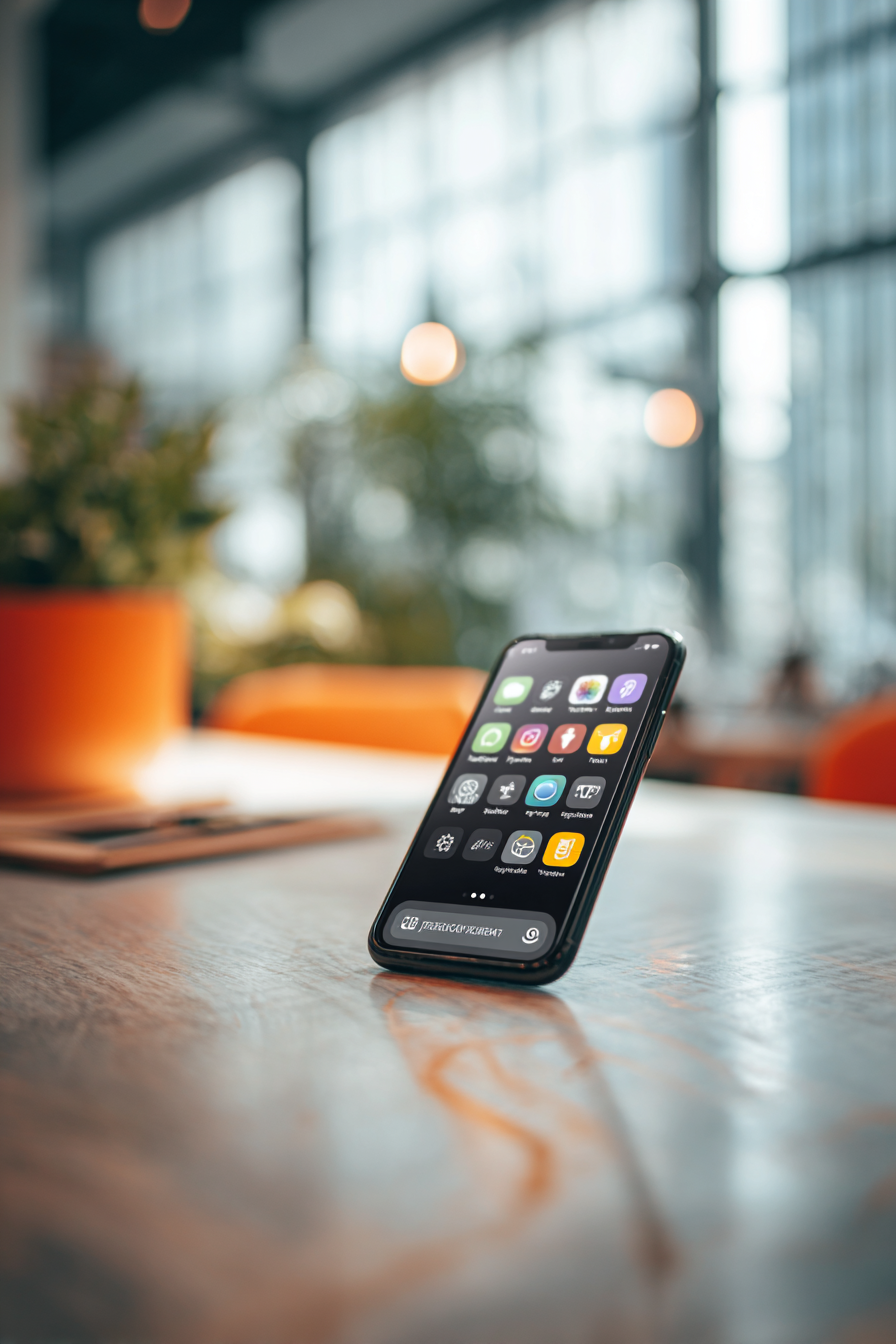 Abstract mobile interface collage showing cross-platform flows